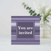 Invitation Rayures violettes de cuir monogramme (Debout devant)