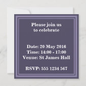 Invitation Rayures violettes de cuir monogramme (Dos)