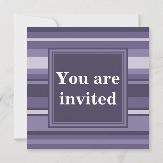 Invitation Rayures violettes de cuir monogramme (Devant)