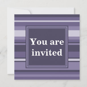 Invitation Rayures violettes de cuir monogramme