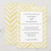 Invitation Rayures Zigzag Jaune Mariage   (Devant / Derrière)