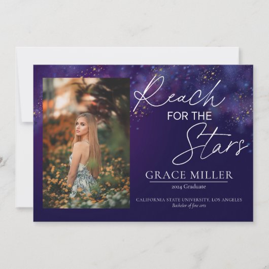 Invitation "Reach For The Stars" Galaxy (Devant)