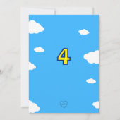 Invitation Reach FOUR the Sky, Picture Clouds 4th Birthday (Dos)