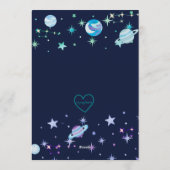 Invitation Reach Four the Stars Blue Green Space 4th Birthday (Dos)