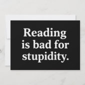 Invitation Reading is bad for stupidity (Devant)