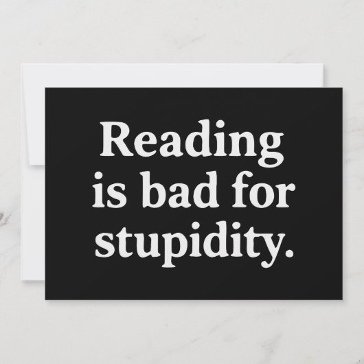 Invitation Reading is bad for stupidity (Devant)