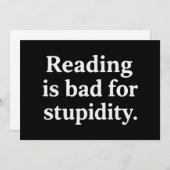 Invitation Reading is bad for stupidity (Devant / Derrière)