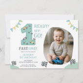 Invitation Ready Set Go First Birthday (Devant)
