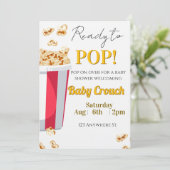 Invitation Ready to POP! popcorn baby shower invite (Debout devant)