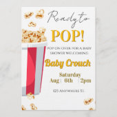 Invitation Ready to POP! popcorn baby shower invite (Devant)