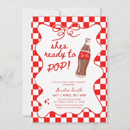 Invitation Ready to Pop Soda Baby shower (Devant)