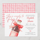 Invitation Ready To Pop Soda Bottle Red Bow Baby Shower (Devant / Derrière)