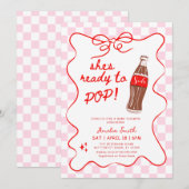 Invitation Ready to Pop Soda girl Baby shower (Devant / Derrière)