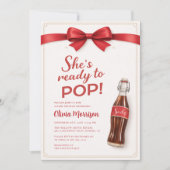 Invitation Ready to Pop Soda Red Bow Baby Shower (Devant)