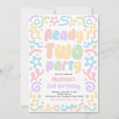 Invitation Ready Two Party Confetti Balloon 2nd Birthday  (Devant)