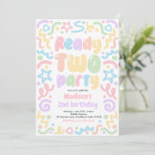 Invitation Ready Two Party Confetti Balloon 2nd Birthday  (Debout devant)