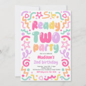 Invitation Ready Two Party Confetti Balloon 2nd Birthday  (Devant)