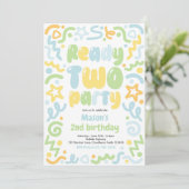 Invitation Ready Two Party Confetti Balloon 2nd Birthday (Debout devant)