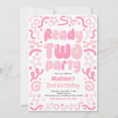 Invitation Ready Two Party Confetti Balloon 2nd Birthday  (Devant)