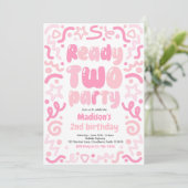 Invitation Ready Two Party Confetti Balloon 2nd Birthday  (Debout devant)