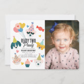 Invitation Ready Two Pawty Dogs & Cat Photo 2e anniversaire (Devant)