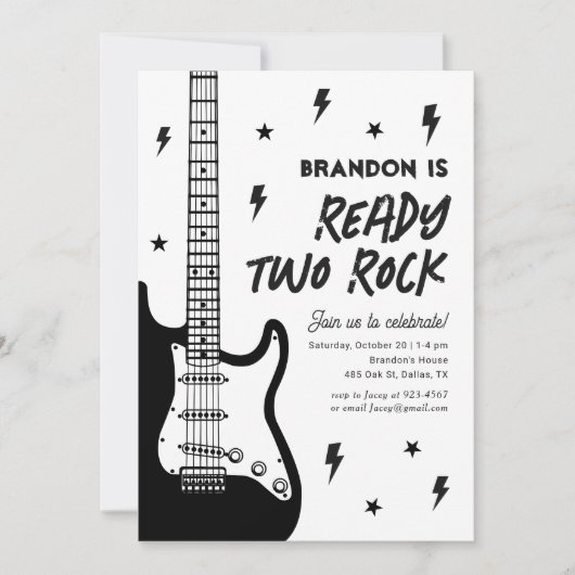 Invitation Ready Two Rock Guitare 2e anniversaire (Devant)