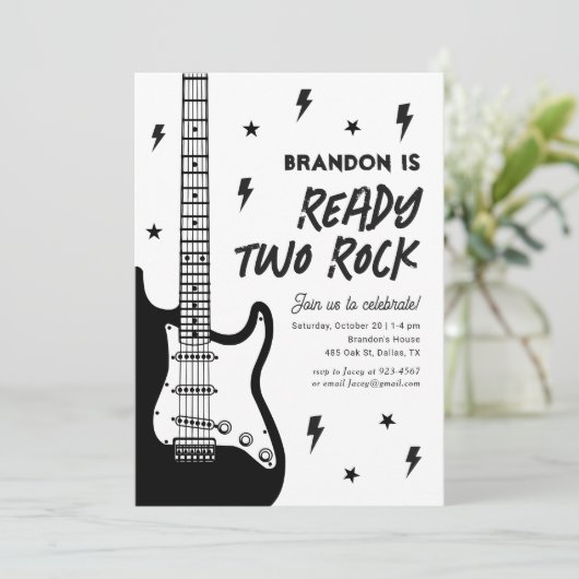 Invitation Ready Two Rock Guitare 2e anniversaire (Debout devant)