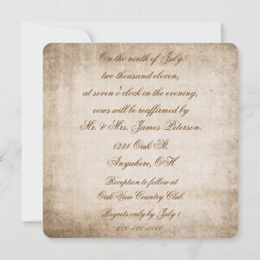 Invitation Réaffirmation Des Voeux (Dos)