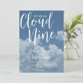 Invitation Realistic Clouds Cloud Nine Baby Shower   (Debout devant)