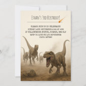 Invitation Realistic Velociraptor Pack with Meteor Birthday (Devant)