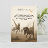 Invitation Realistic Velociraptor Pack with Meteor Birthday (Debout devant)