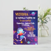 Invitation Réalité virtuelle Fête d'anniversaire FILLE (Debout devant)