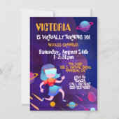 Invitation Réalité virtuelle Fête d'anniversaire FILLE (Devant)