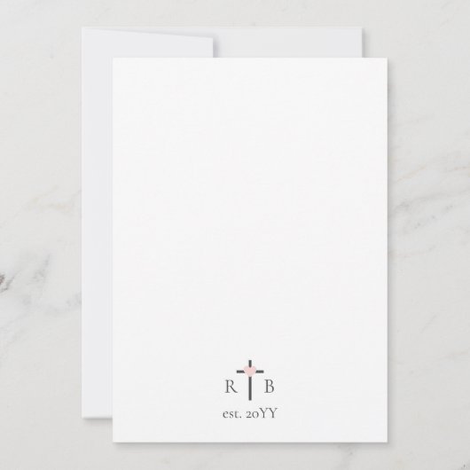 Invitation Rebecca Christian Cross & Heart We Do Mariage (Dos)
