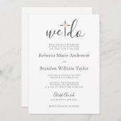 Invitation Rebecca Christian Cross & Heart We Do Mariage (Devant / Derrière)