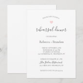 Invitation Rebecca Soir de Répétition Coeur Rose (Devant / Derrière)