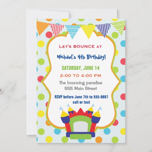 Invitation Rebondissement du rebond de partie d'anniversaire (Devant)