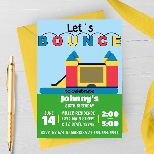 Invitation Rebondissons, Bounce House Anniversaire