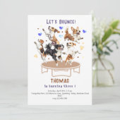 Invitation Rebondissons saut trampoline parc chiens anniversa (Debout devant)