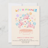 Invitation Rebondissons sauter licorns anniversaire de enfant (Devant)