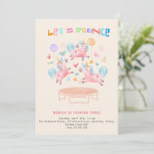 Invitation Rebondissons sauter licorns anniversaire de enfant (Debout devant)
