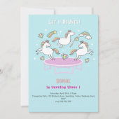 Invitation Rebondissons sauter licorns anniversaire de enfant (Devant)
