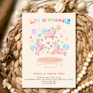 Invitation Rebondissons sauter licorns anniversaire de enfant