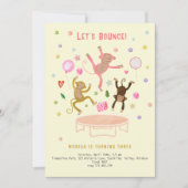 Invitation Rebondissons sauter singes anniversaires de enfant (Devant)