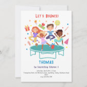 Invitation Rebondissons sauter trampoline anniversaire de enf (Devant)