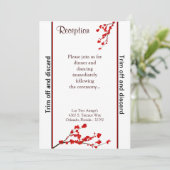 Invitation Réception 3,5x7 Fleur rouge cerise (Debout devant)