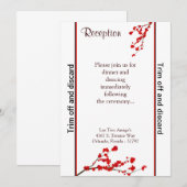Invitation Réception 3,5x7 Fleur rouge cerise (Devant / Derrière)