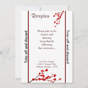 Invitation Réception 3,5x7 Fleur rouge cerise