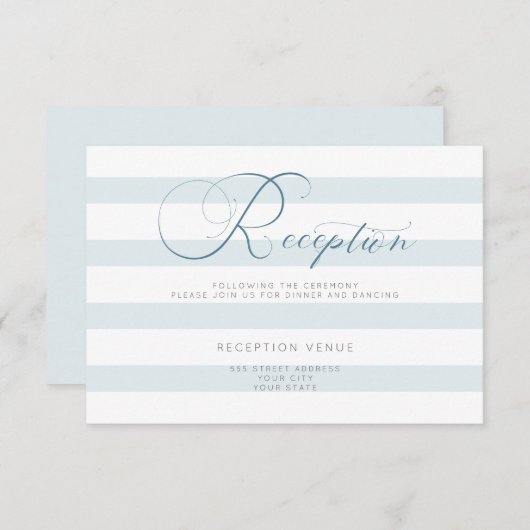 Invitation Réception - À peine Là Bleu Pâle (Devant / Derrière)