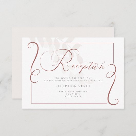 Invitation Réception - À peine là épice botanique et crème (Devant / Derrière)